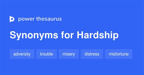 Hardship thesaurus - 1 : privation, suffering 2 : something that causes or entails suffering or privation Synonyms adversity asperity difficulty hardness rigor See all Synonyms & Antonyms in Thesaurus …